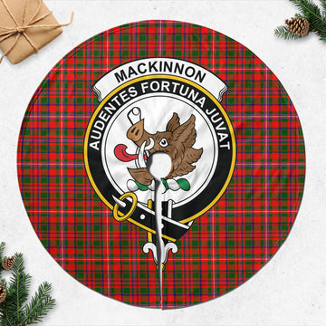 MacKinnon Modern Tartan Christmas Tree Skirt with Family Crest