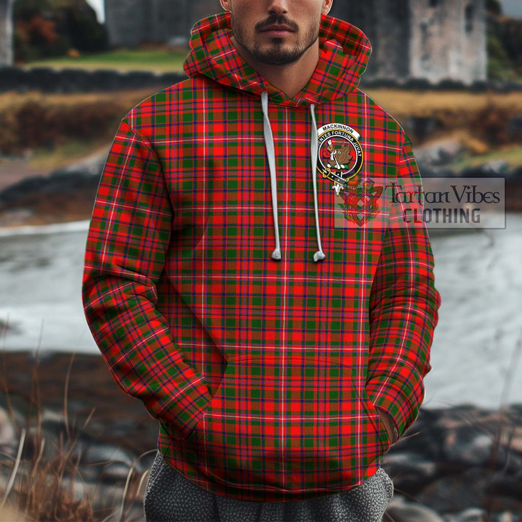 MacKinnon Modern Tartan Cotton Hoodie with Family Crest Pullover Hoodie XS - Tartan Vibes Clothing