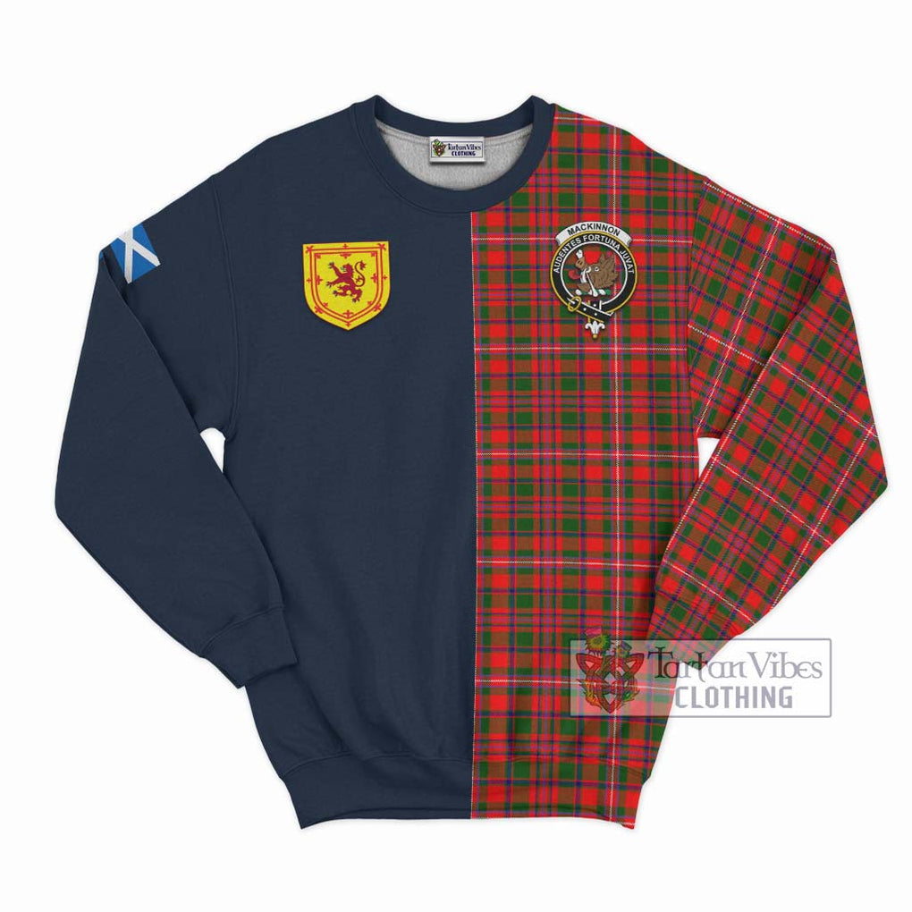 Tartan Vibes Clothing MacKinnon Modern Tartan Sweatshirt with Scottish Lion Royal Arm Half Style