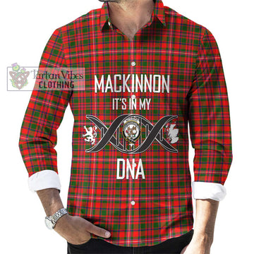 MacKinnon Modern Tartan Long Sleeve Button Shirt with Family Crest DNA In Me Style