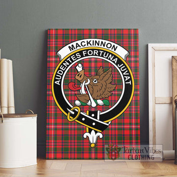 MacKinnon Modern Tartan Canvas Print Wall Art with Family Crest