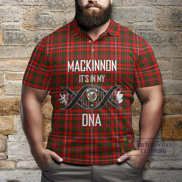 MacKinnon Modern Tartan Polo Shirt with Family Crest DNA In Me Style