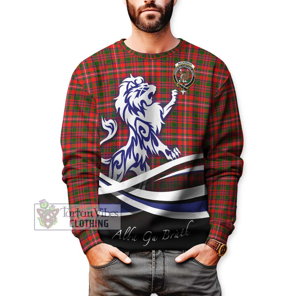 MacKinnon Modern Tartan Sweatshirt with Alba Gu Brath Regal Lion Emblem Unisex - Tartanvibesclothing Shop