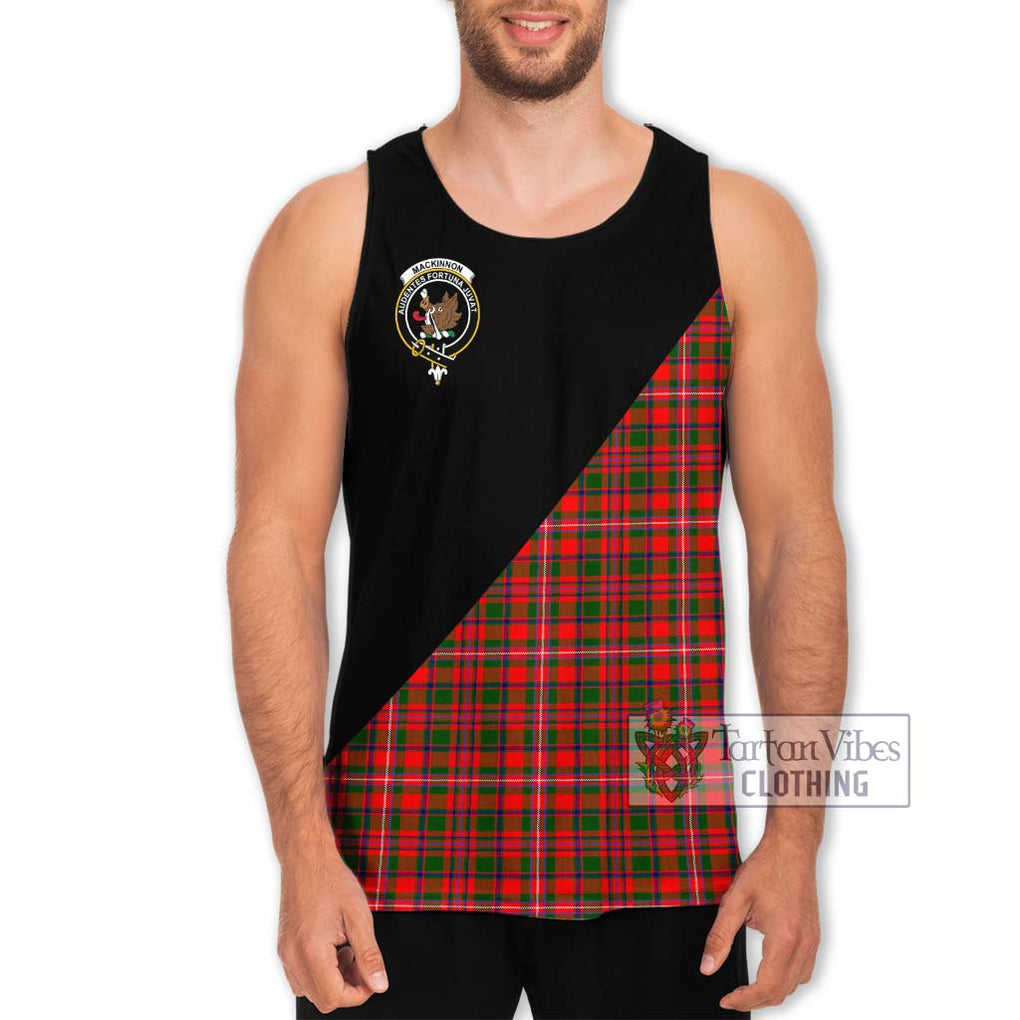 MacKinnon Modern Tartan Men's Tank Top with Family Crest and Military Logo Style Men - Tartanvibesclothing Shop