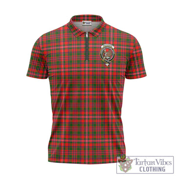 MacKinnon Modern Tartan Zipper Polo Shirt with Family Crest