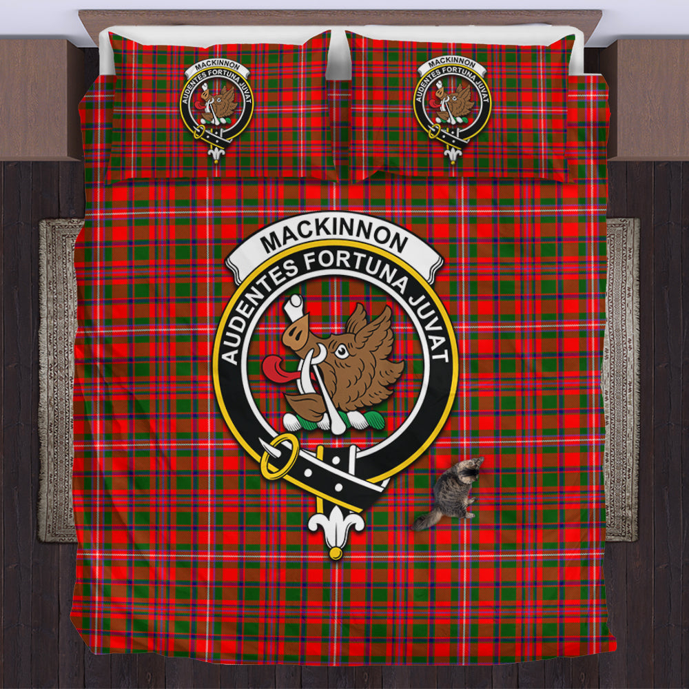 MacKinnon Modern Tartan Bedding Set with Family Crest US Bedding Set - Tartan Vibes Clothing