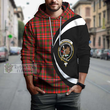 MacKinnon Modern Tartan Hoodie with Family Crest Circle Style