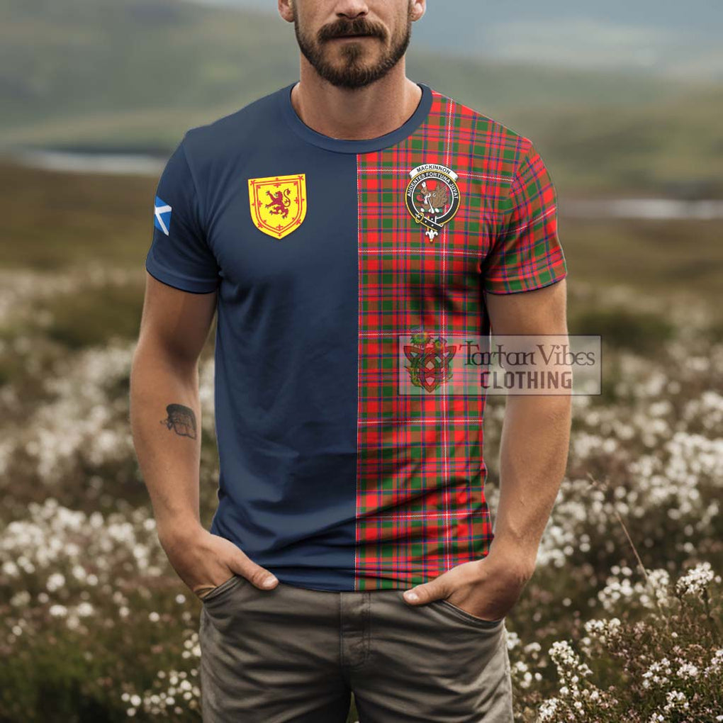 Tartan Vibes Clothing MacKinnon Modern Tartan T-Shirt Alba with Scottish Lion Royal Arm Half Style