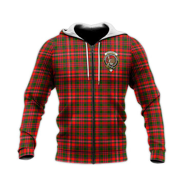 MacKinnon Modern Tartan Knitted Hoodie with Family Crest