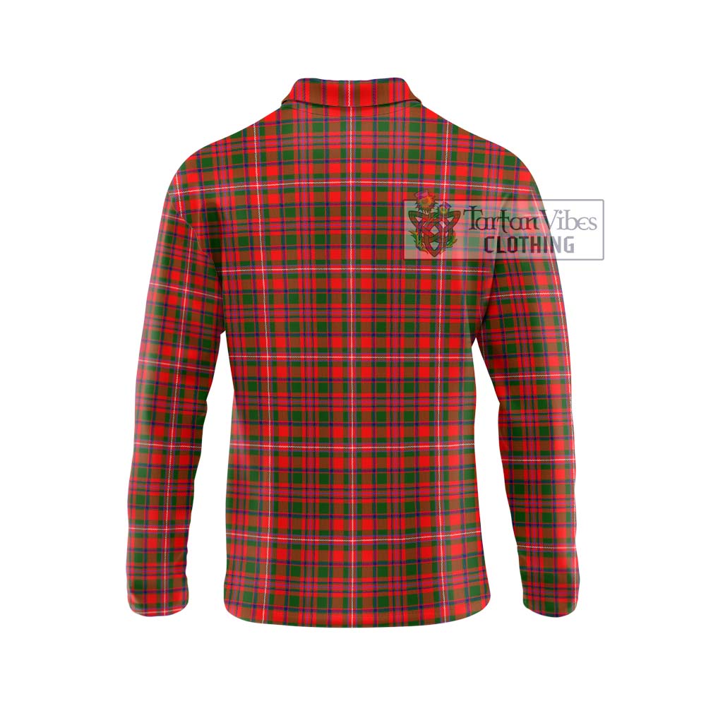 MacKinnon Modern Tartan Long Sleeve Polo Shirt with Family Crest DNA In Me Style - Tartanvibesclothing Shop