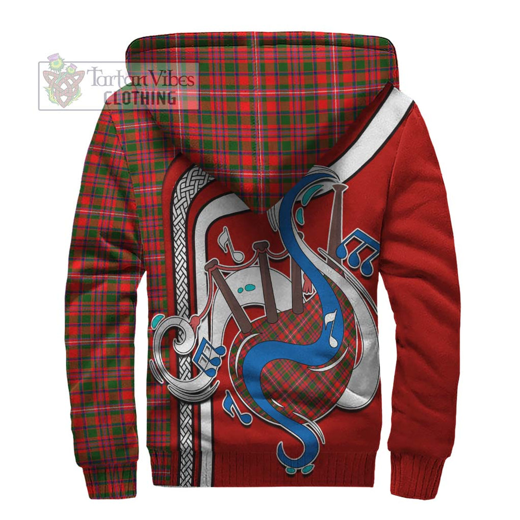 MacKinnon Modern Tartan Sherpa Hoodie with Epic Bagpipe Style - Tartanvibesclothing Shop