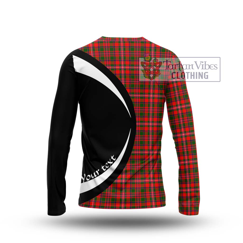 MacKinnon Modern Tartan Long Sleeve T-Shirt with Family Crest Circle Style - Tartan Vibes Clothing