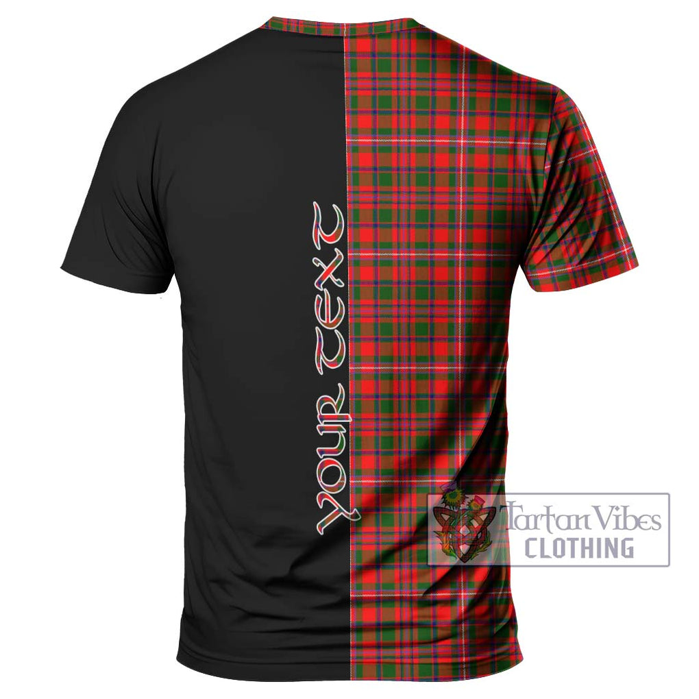 MacKinnon Modern Tartan T-Shirt with Family Crest and Half Of Me Style - Tartanvibesclothing Shop