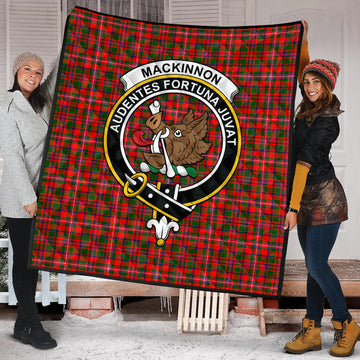 MacKinnon Modern Tartan Quilt with Family Crest