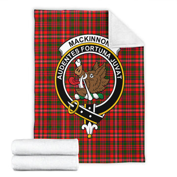 MacKinnon Modern Tartan Blanket with Family Crest