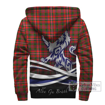 MacKinnon Modern Tartan Sherpa Hoodie with Alba Gu Brath Regal Lion Emblem