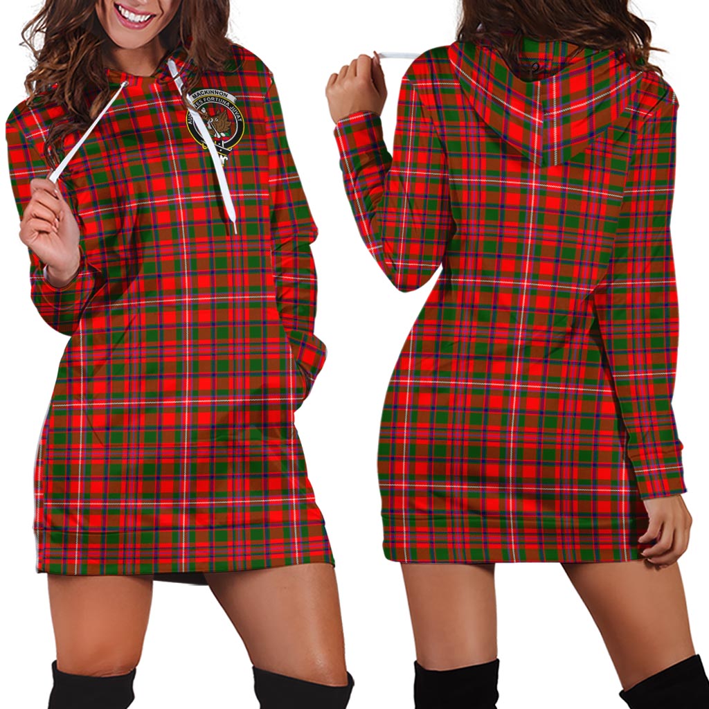 MacKinnon Modern Tartan Hoodie Dress with Family Crest - Tartan Vibes Clothing