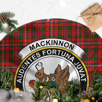 MacKinnon Modern Tartan Christmas Tree Skirt with Family Crest