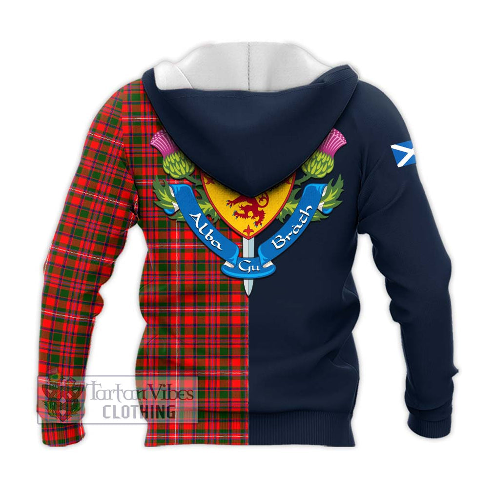 Tartan Vibes Clothing MacKinnon Modern Tartan Knitted Hoodie with Scottish Lion Royal Arm Half Style