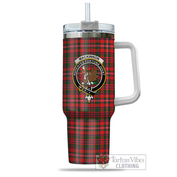 MacKinnon Modern Tartan and Family Crest Tumbler with Handle