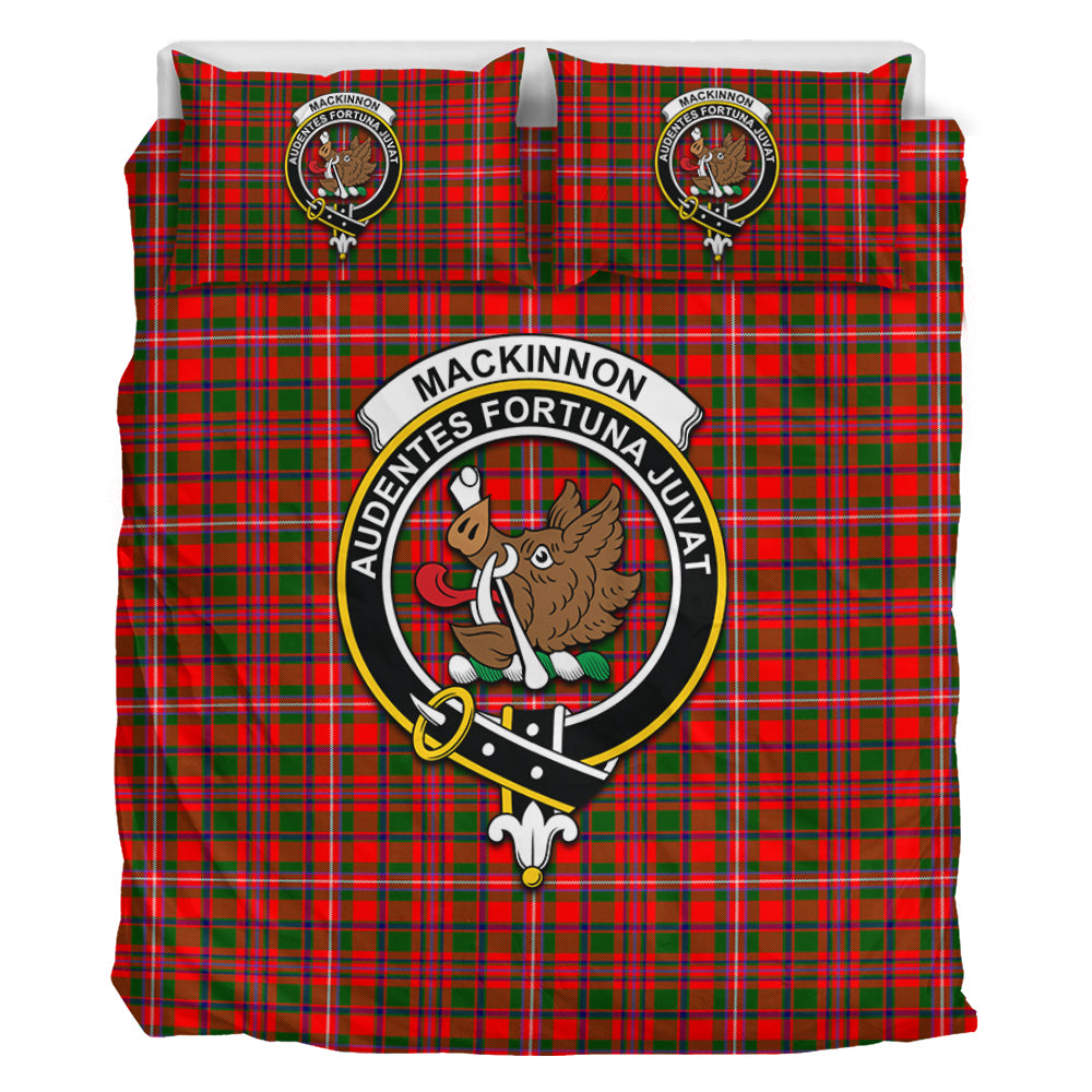 MacKinnon Modern Tartan Bedding Set with Family Crest - Tartan Vibes Clothing