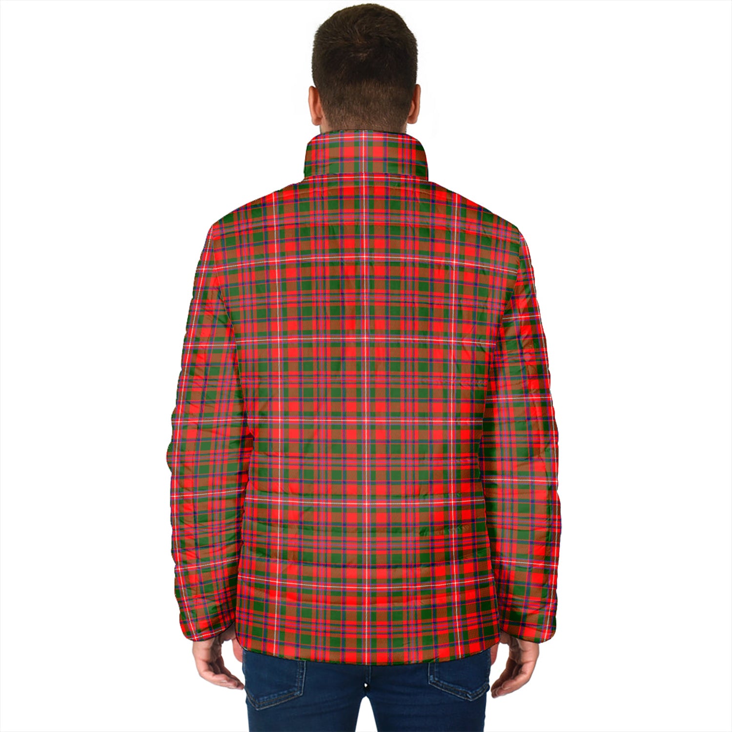 MacKinnon Modern Tartan Padded Jacket with Family Crest - Tartan Vibes Clothing