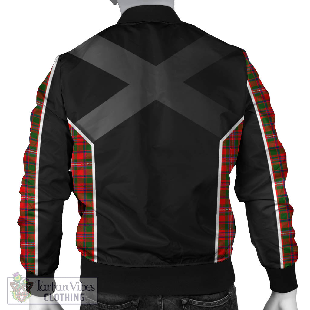 Tartan Vibes Clothing MacKinnon Modern Tartan Bomber Jacket with Family Crest and Scottish Thistle Vibes Sport Style