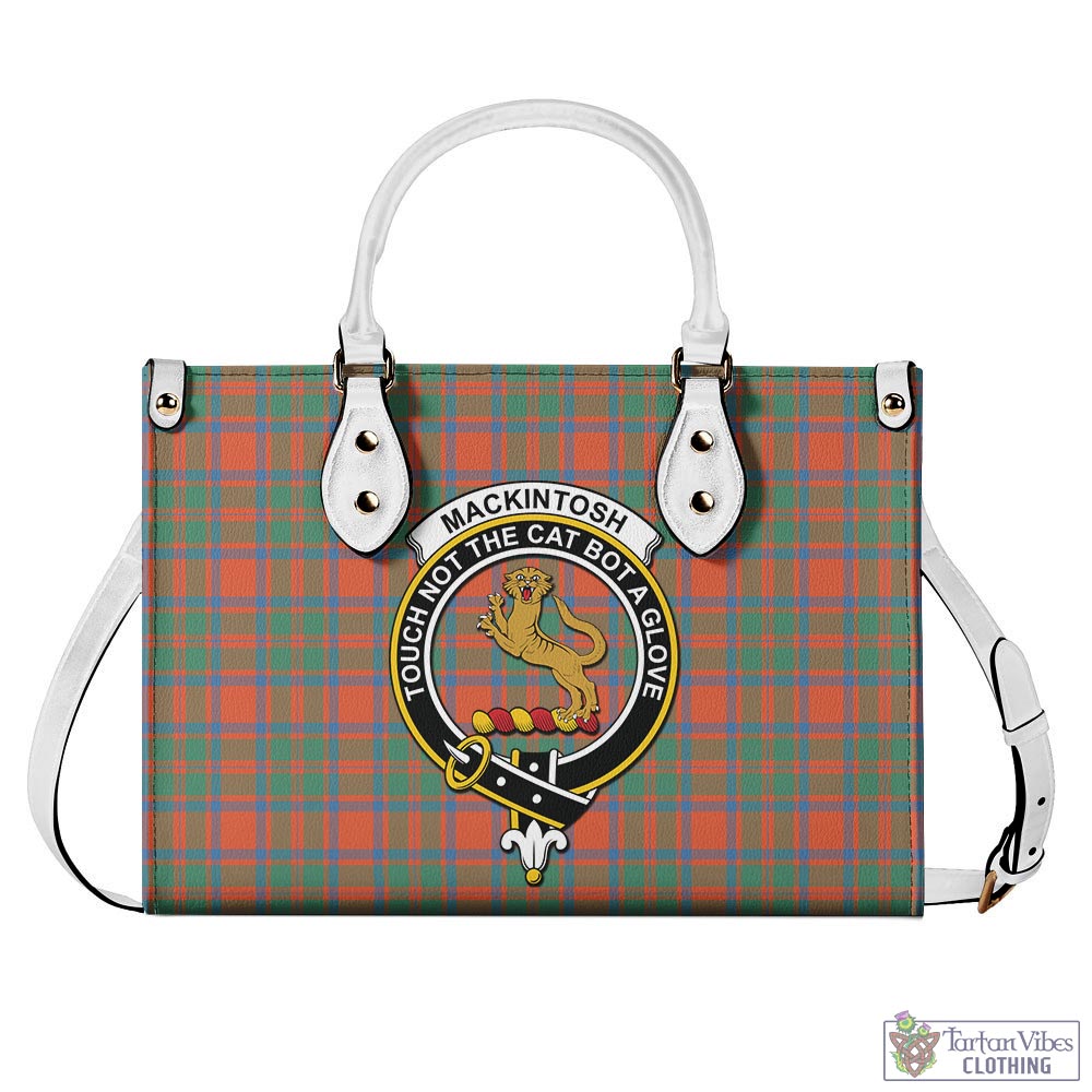 Tartan Vibes Clothing MacKintosh Ancient Tartan Luxury Leather Handbags with Family Crest