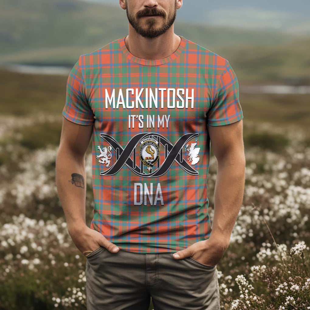 MacKintosh Ancient Tartan T-Shirt with Family Crest DNA In Me Style Kid's Shirt - Tartan Vibes Clothing