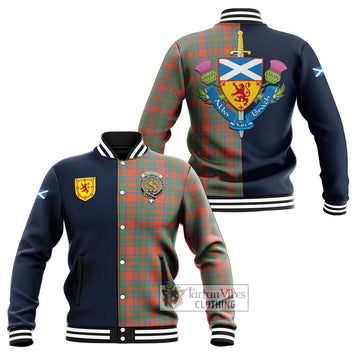 MacKintosh Ancient Tartan Baseball Jacket Alba with Scottish Lion Royal Arm Half Style