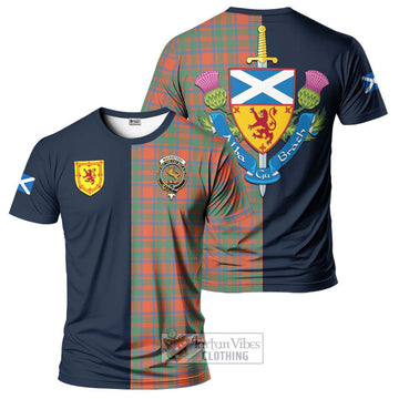 MacKintosh Ancient Tartan T-Shirt Alba with Scottish Lion Royal Arm Half Style