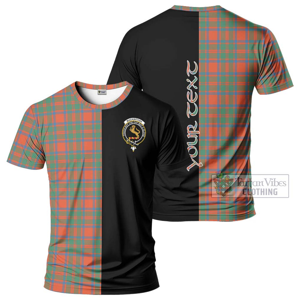 MacKintosh Ancient Tartan T-Shirt with Family Crest and Half Of Me Style Kid's Shirt - Tartanvibesclothing Shop