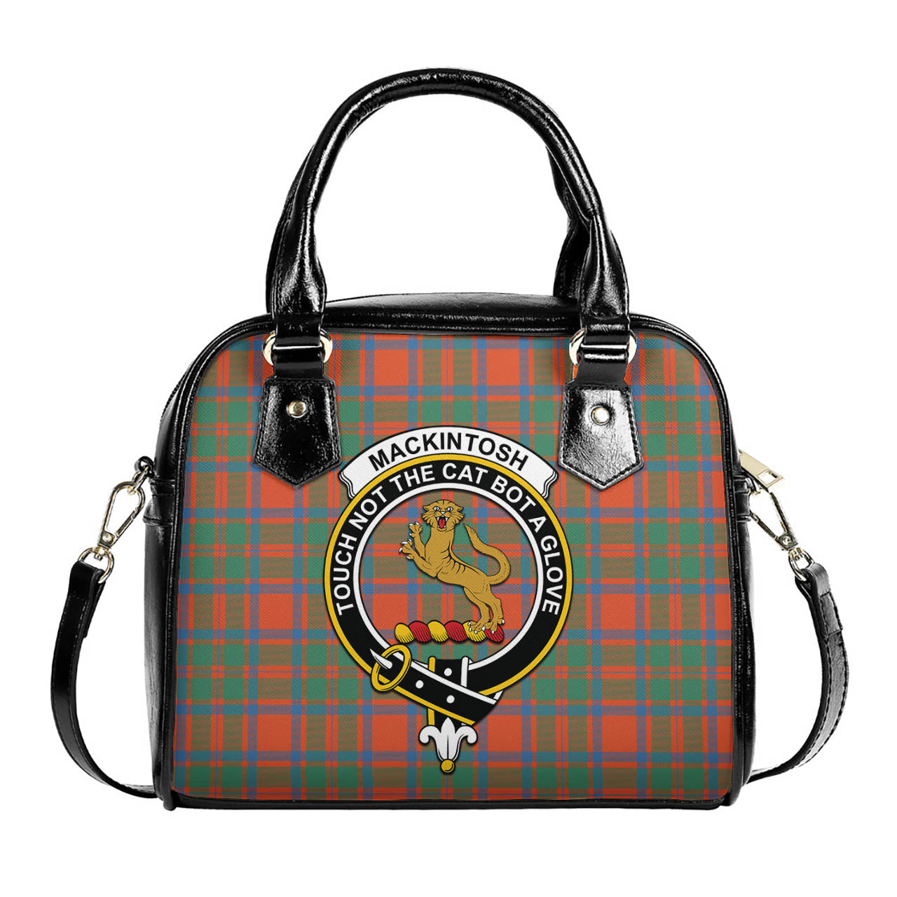 MacKintosh Ancient Tartan Shoulder Handbags with Family Crest One Size 6*25*22 cm - Tartanvibesclothing