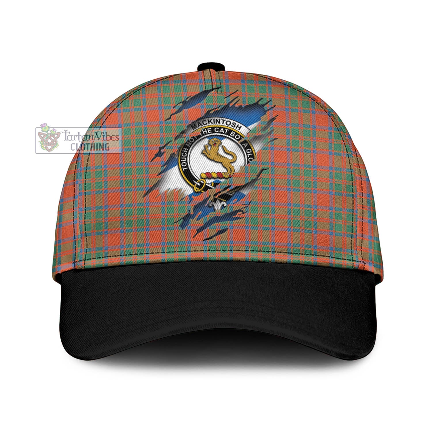 Tartan Vibes Clothing MacKintosh Ancient Tartan Classic Cap with Family Crest In Me Style