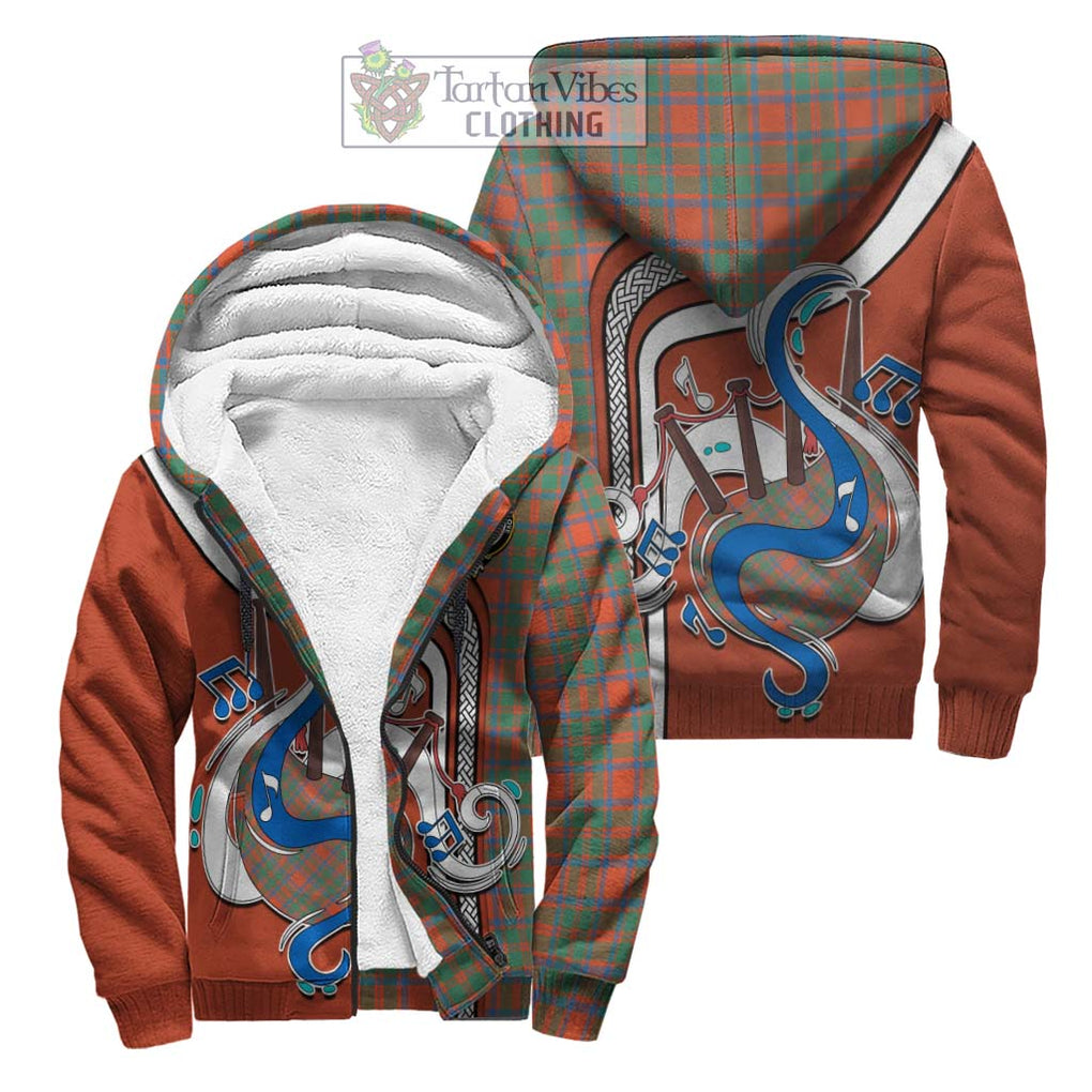 MacKintosh Ancient Tartan Sherpa Hoodie with Epic Bagpipe Style Unisex S - Tartanvibesclothing Shop