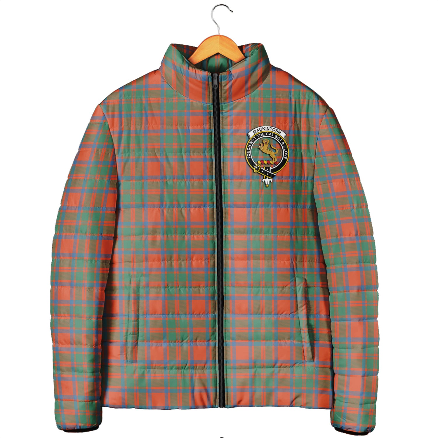 MacKintosh Ancient Tartan Padded Jacket with Family Crest Men's Padded Jacket - Tartan Vibes Clothing