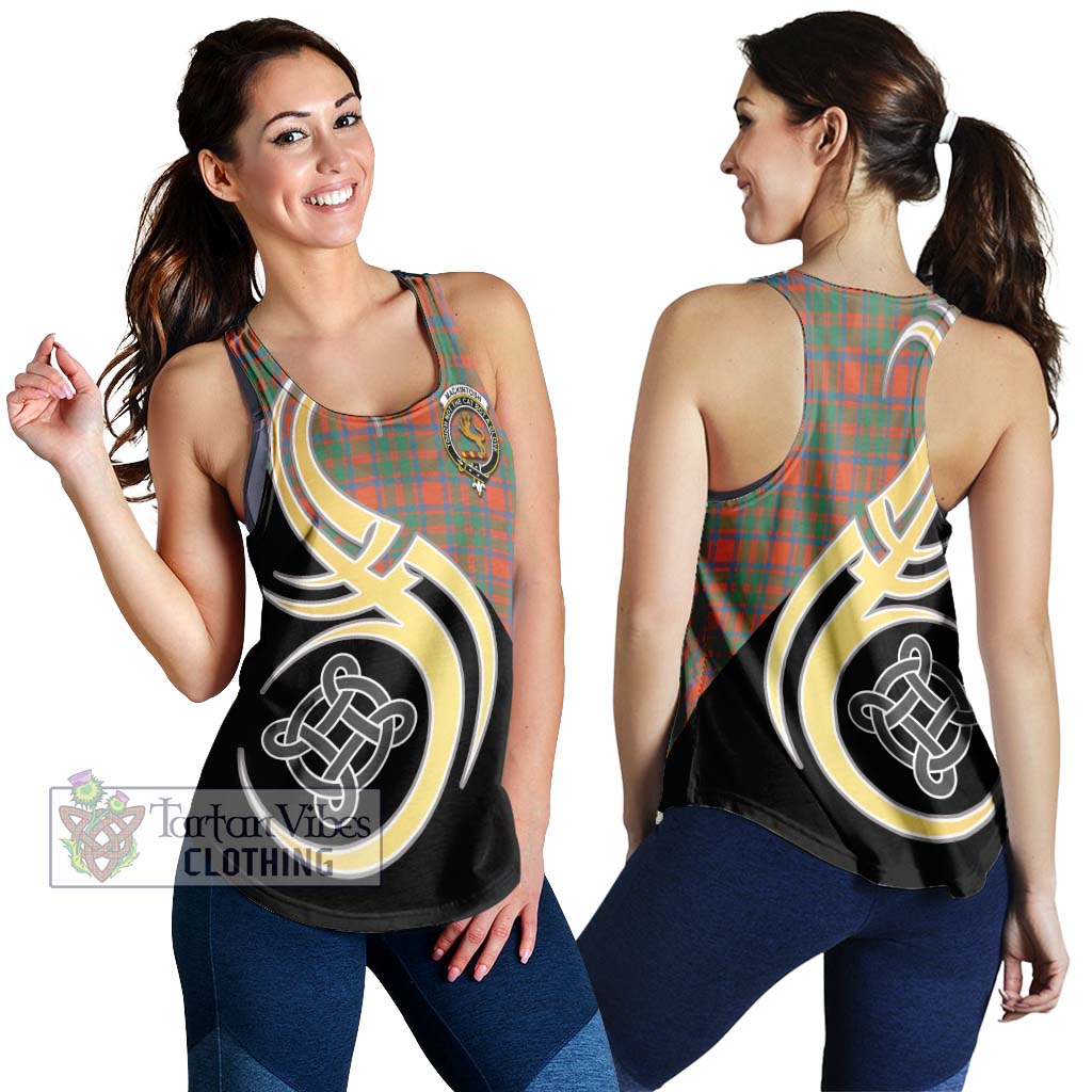 MacKintosh Ancient Tartan Women's Racerback Tanks with Family Crest and Celtic Symbol Style 4XL - Tartan Vibes Clothing