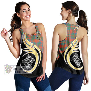 MacKintosh Ancient Tartan Women's Racerback Tanks with Family Crest and Celtic Symbol Style