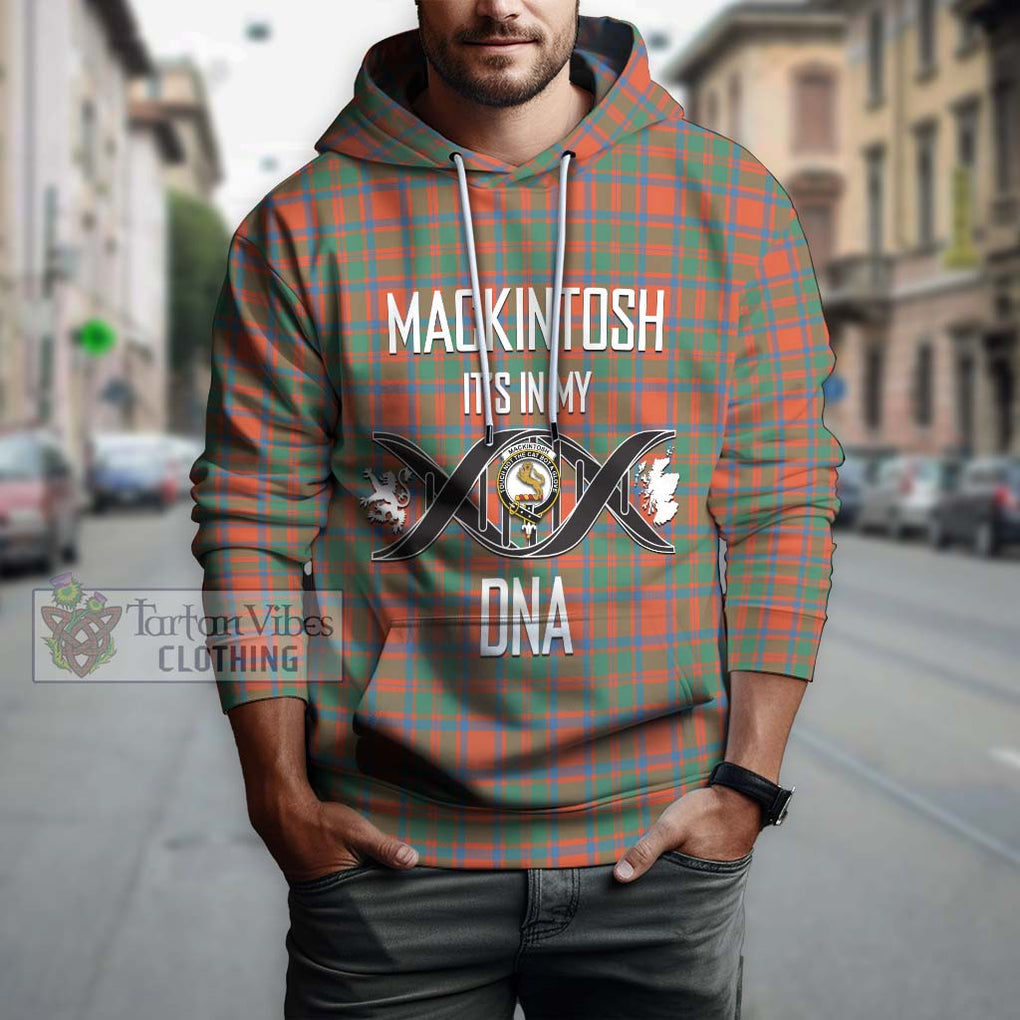 MacKintosh Ancient Tartan Hoodie with Family Crest DNA In Me Style Pullover Hoodie - Tartanvibesclothing Shop