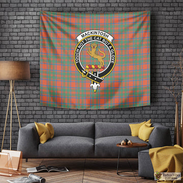 MacKintosh Ancient Tartan Tapestry Wall Hanging and Home Decor for Room with Family Crest