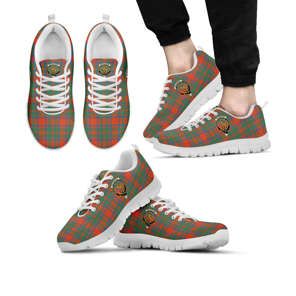 MacKintosh Ancient Tartan Sneakers with Family Crest Kid's Sneakers - Tartan Vibes Clothing