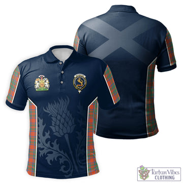 MacKintosh Ancient Tartan Men's Polo Shirt with Family Crest and Scottish Thistle Vibes Sport Style