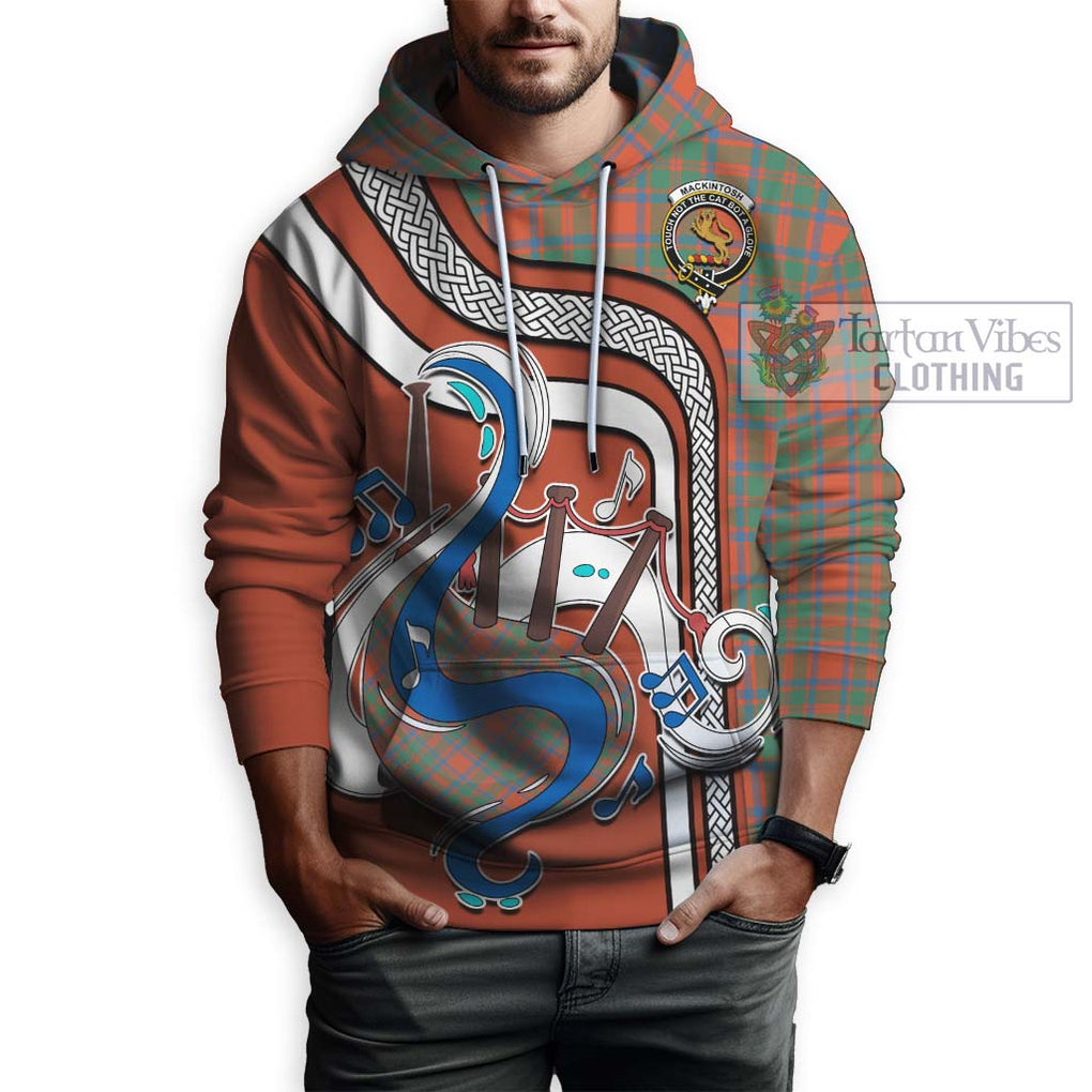 MacKintosh Ancient Tartan Hoodie with Epic Bagpipe Style Zip Hoodie - Tartanvibesclothing Shop