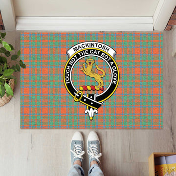 MacKintosh Ancient Tartan Door Mat with Family Crest