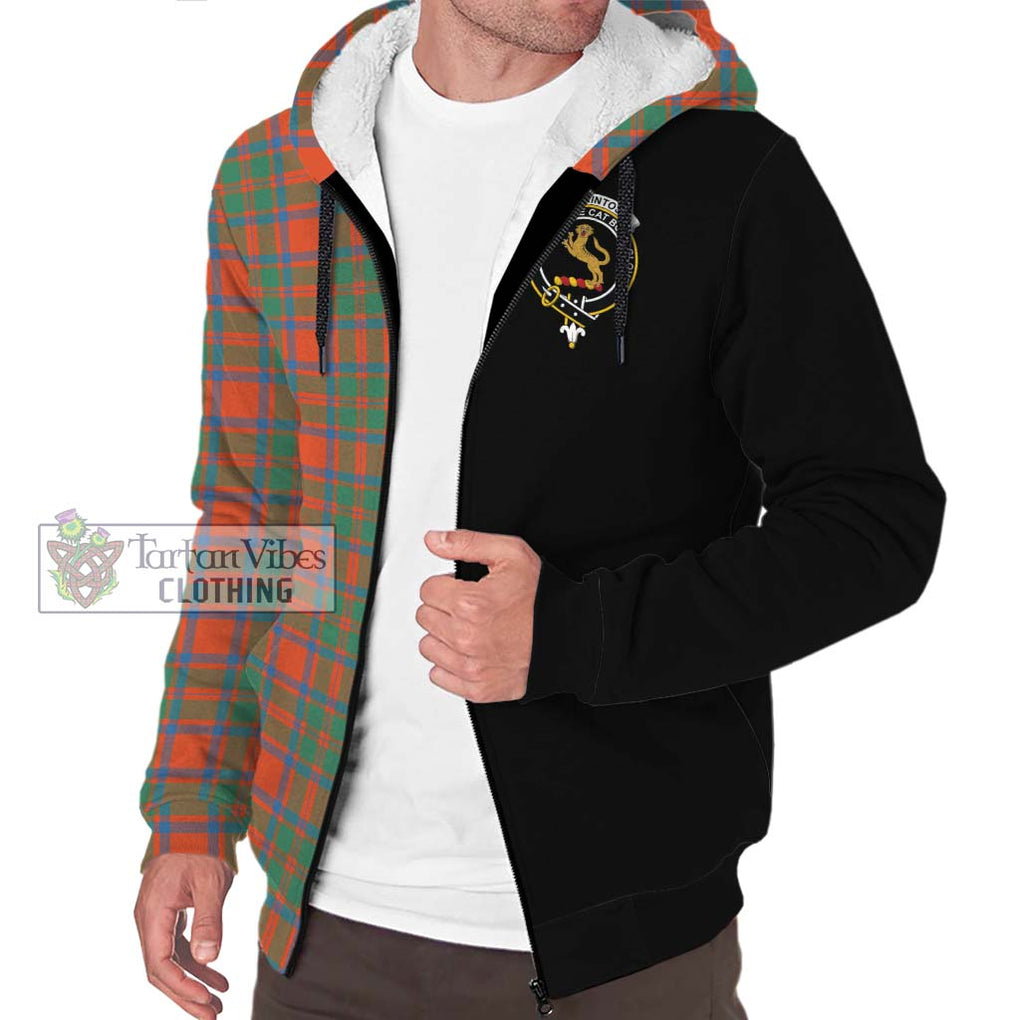 MacKintosh Ancient Tartan Sherpa Hoodie with Family Crest and Half Of Me Style Unisex S - Tartanvibesclothing Shop