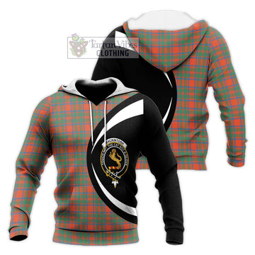 MacKintosh Ancient Tartan Knitted Hoodie with Family Crest Circle Style