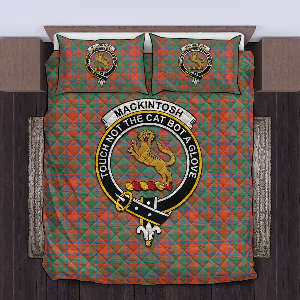 MacKintosh Ancient Tartan Quilt Bed Set with Family Crest Twin - Tartan Vibes Clothing