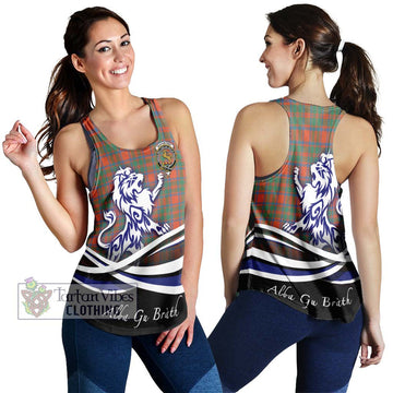 MacKintosh Ancient Tartan Women's Racerback Tanks with Alba Gu Brath Regal Lion Emblem