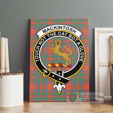 MacKintosh Ancient Tartan Canvas Print Wall Art with Family Crest