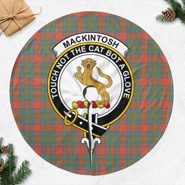 MacKintosh Ancient Tartan Christmas Tree Skirt with Family Crest